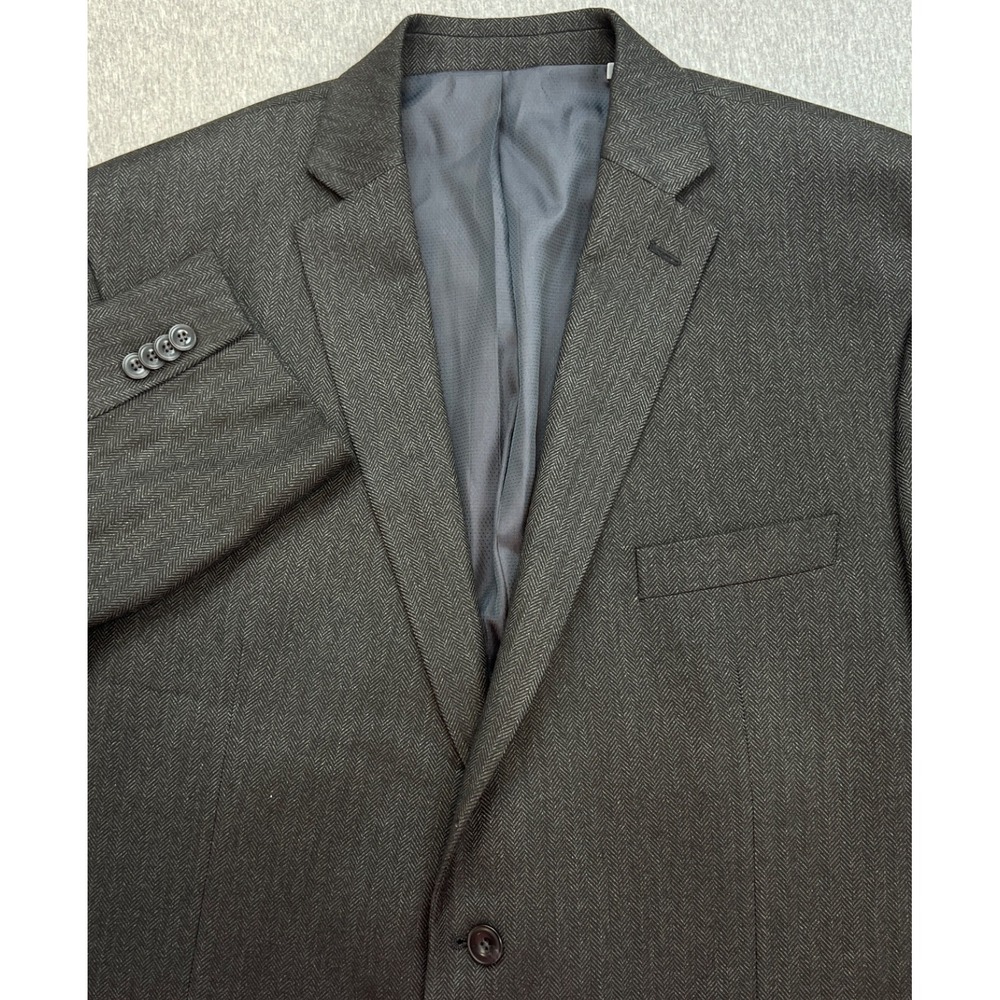 Michael Kors Blazer Mens 48R Gray Herringbone Performance Stretch 2-Button Lined
